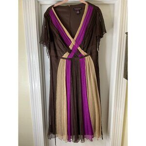 Signature by Robbie Bee 100% Silk Midi Dress Fairy Core Renaissance Boho Dress S